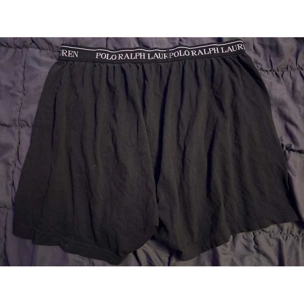 Polo Ralph Lauren Men's Black Classic Fit Cotton Boxer Shorts Logo Waistband XL